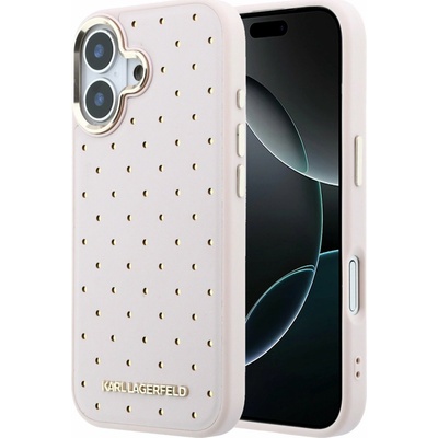 Karl Lagerfeld PU Perforated Gold Dots MagSafe Zadní Kryt pro iPhone 17 Pink