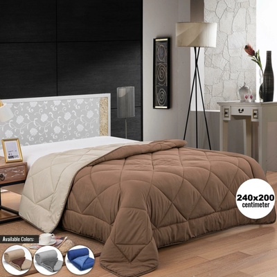 Herzberg Home & Living HG-2420BCO Bicolor Microfiber přikrývka šedá 200x240
