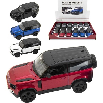 Kinsmart Auto Land Rover Defender 90 kov/plast 12 5cm na zpětné natažení 4 barvy 1:36