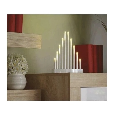 Emos DCAW01 10 LED svietnik biely 24,5 cm 3x AA vnútorná teplá biela časovač