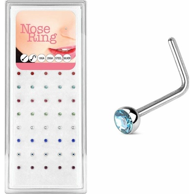 S4U Sada 40ti piercingů do nosu, 2,5 mm zirkon 0,8 mm N0000-32