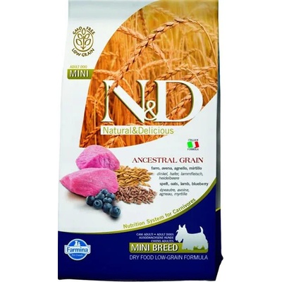 N&D Ancestral Grain jehněčí a borůvka adult malé 2,5 kg