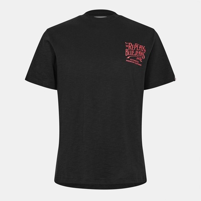 Replay Тениска Replay Back Jeans T-Shirt - Black