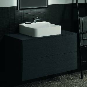 Ideal Standard Atelier Conca стенен долен шкаф, тъмен дъб, 2 чекмеджета и плот с централен изрез 100 см (T3942Y4)