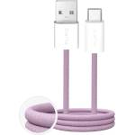 PURO Fabrik 2.0 10W USB-A - USB-C плетен кабел 1, 5 м - розов (PUCAC10WFABK415MTPNK)