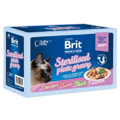 Brit Premium Cat Delicate Fillets in Gravy Family Plate Sterilised 12x85g