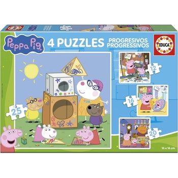 Educa Детски пъзел 4 в 1 Educa - Прасенцето Пепа (EDU20326)