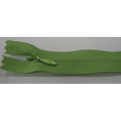 Zips krytý nedeliteľný Bavlnený 18cm zelená