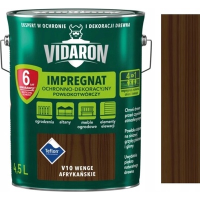 Impregnát na dřevo Vidaron V10 Africké wenge 4,5L