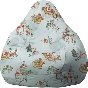 PUFRELAX Пуф, круша, 220л. , Nirvana Hobbit, Santas Coming To Town, Водоустойчив, Перящ се калъф, Пълнеж от Полистиролни перли, принт (PUF-G-NH-TEXP-SNT) - topmarket