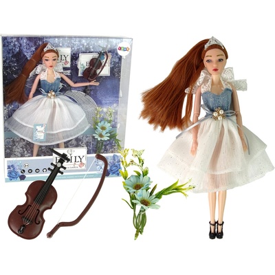 Lean Toys Bábika Emily s husľami a kvetmi