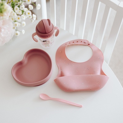 Canpol babies Silikonový bryndák s kapsou Dots Dots růžový – Zbozi.Blesk.cz