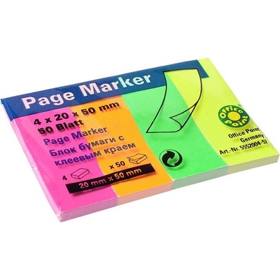 Office Point Лепящи индекси Office Point 50х20 mm 4x50 л. нео (1302029-58-5552004-52)