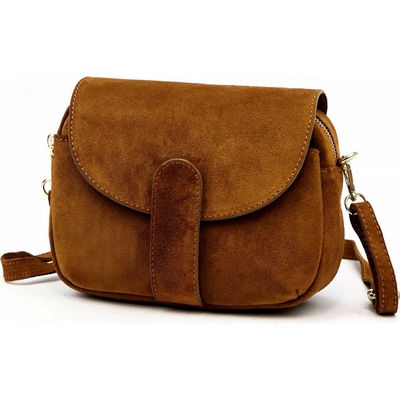 Luka dámska malá zamatová hnedá crossbody kabelka 24-099