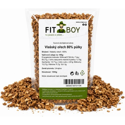 FITBOY Vlašský ořech 80% půlky 1000 g