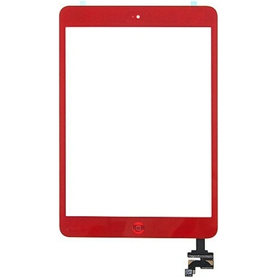 AppleMix Dotykové sklo (digi displej) + konektor IC a flex s tlačidlom Home Button pre Apple iPad mini / mini 2 (Retina) - červené