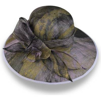 Krumlovanka Dámský slavnostní klobouk ART Handcrafted Sinamay hat Co-11322 fialový batik