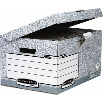 Fellowes Контейнер за архивиране с капак с щракване, "BANKERS BOX SYSTEM by FELLOWES", сив 1181501 (1181501)