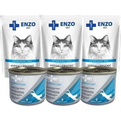 TROVET LRD Hypoallergenic Lamb 3x200 g + ENZO VET Hypoallergenic s jehněčím masem v želé 3x100 g