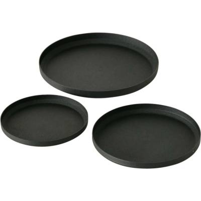 Boltze Home Tácky pod svíčky Mio, 3 kusy, černý mat černá