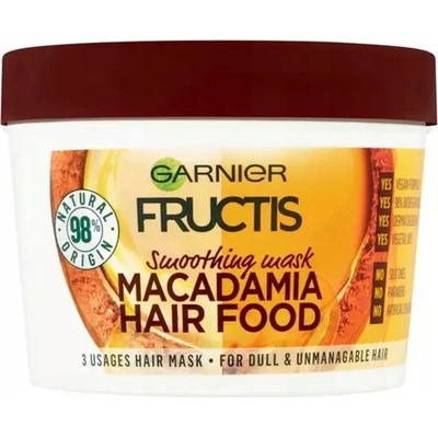 Garnier Fructis Hair Food 3v1 maska na suché vlasy Macadamia 390 ml