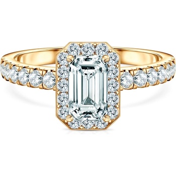 SAVICKI Годежен пръстен This is Love: злато, лабораторен диамант с шлифовка "смарагд