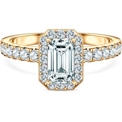 SAVICKI Годежен пръстен This is Love: злато, лабораторен диамант с шлифовка "смарагд