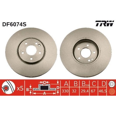 Brzdový kotúč TRW DF6074S