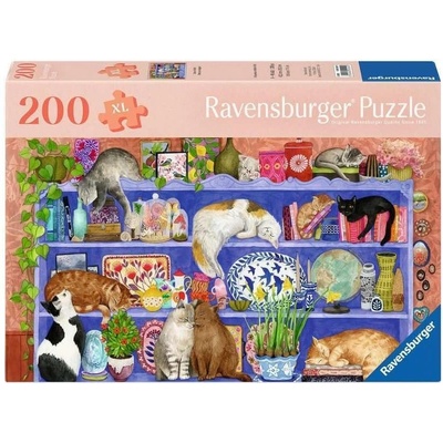 Ravensburger Пъзел Ravensburger от 200 XL части - Котки на рафта (7012001367)