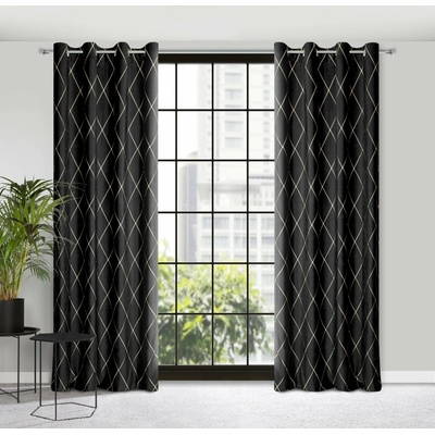 Pierre Cardin ZATEMŇOVACÍ ZÁVES NA KRÚŽKOCH PIERRE CARDIN MARGO 140X250 CM ČIERNA