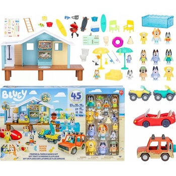 MOOSE TOYS Bluey Domeček Největší Plážový Dům Bluey 45 dílků