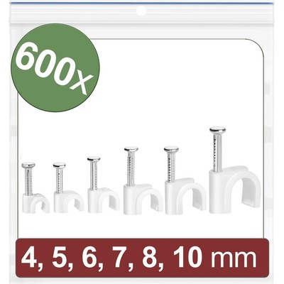 Quadrios 24CA426 hřebíkové příchytky 24CA426 Průměr kabelového svazku (rozsah) 2 do 10 mm bílá 600 ks