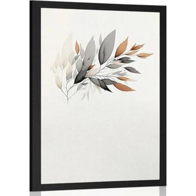 Plakát minimalistická větvička listů - 60x90 no frame