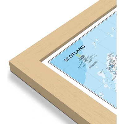 National Geographic Skotsko - nástěnná mapa Classic 76 x 91 cm Varianta: mapa v dřevěném rámu, Provedení: Pegi přírodní