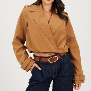 Brave Soul Дамско яке Brave Soul Ladies Twill Moss Bonded Short Jacket - Tan