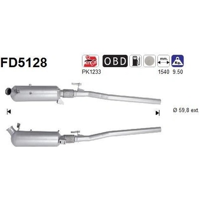 Filtr sazových částic, výfukový systém AS FD5128