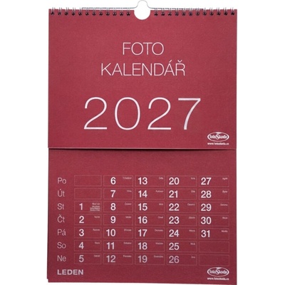 na vlastní foto NÁSTĚNNÝ VELKÝ červený 2025
