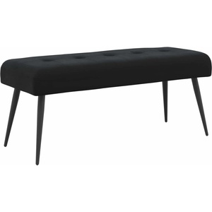 vidaXL Пейка с копчета Черно 110 x 40 x 46 cm Кадифе (42038535)