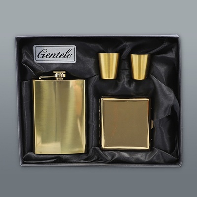 High Gloss Ploskačka s pohárikmi a tabatierkou GOLD 240 ml