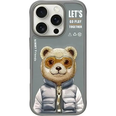 Nimmy Cool&Cute 2.0 Bear Case за iPhone 16 Pro - сив (6971080319495)