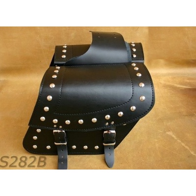 Kožené moto brašny S282 černé, 31x25x15cm - nýty a třásně – Hledejceny.cz