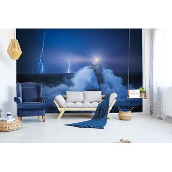 DIMEX ART s. r. o Самозалепваща се флизелинова фототапета фар в буря 375 x 250 см