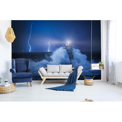 DIMEX ART Самозалепваща се флизелинова фототапета фар в буря 375 x 250 см