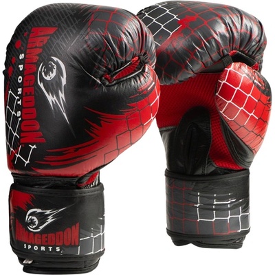 ARMAGEDDON Boxing Gloves Genuine Leather - Black 10 oz