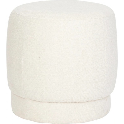 Atmosphera Čalouněný kulatý puf AMEA bouclé, Ø 39 cm bílá