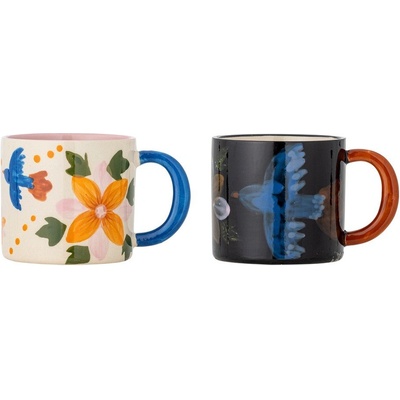 Bloomingville Черни/бежови керамични чаши в комплект 2 бр. 300 ml Maricala - Bloomingville (82063234)