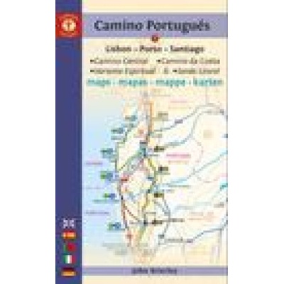 Camino Portugus Maps: Lisbon - Porto - Santiago / Camino Central, Camino de la Costa, Variente Espiritual & Senda Litoral (Brierley John)(Paperback)