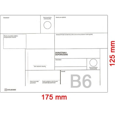 KRPA Obálky B6 STRIP 125x175 mm doporučene, 1000 ks, krycia páska