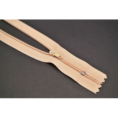 Nedeliteľný jemný plastový špirálový zips (veľkosť číslo 3) rôzne farby - dĺžka 12 cm - 60 cm 16 cm Piesková 2