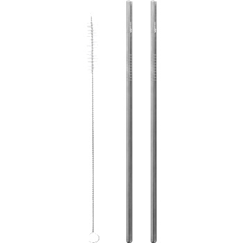 Qwetch Сламка от неръждаема стомана, права - 2 броя